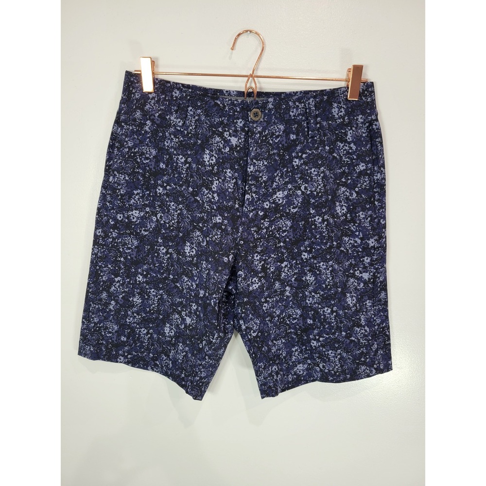 Under Armour Mens Navy Blue Floral Print Golf Shorts Size 30 Stretch Performance